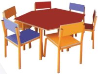 میز ذوزنقه ای مهد کودک | میز آموزشی
