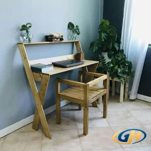 عکس میز و صندلی مطالعه چوبی